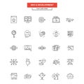 Flat Line Icons- SEO and Development Royalty Free Stock Photo