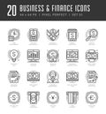 Flat line icons set. Trendy Modern thin linear Royalty Free Stock Photo