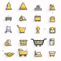 Flat line icons set for web and mobile devices. Vector illustration Royalty Free Stock Photo