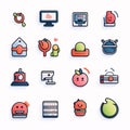 Flat line icons for web and mobile applications. Vector illustration Royalty Free Stock Photo