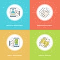 Flat line Illustrations set. Trendy Modern thin linear stroke vector icons Business concepts. Royalty Free Stock Photo