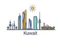 Flat line Kuwait banner