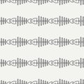 Flat line monochrome vector seamless pattern ocean fish bone, skeleton. Simplified retro. Childish cartoon style. Skull Royalty Free Stock Photo