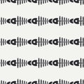 Flat line monochrome vector seamless pattern ocean fish bone, skeleton. Simplified retro. Childish cartoon style. Skull