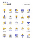 Flat line multicolor icons design-Business and Finance Royalty Free Stock Photo