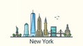 Flat line New York banner