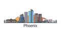 Flat line Phoenix banner Royalty Free Stock Photo