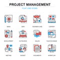 Flat line project management icons concepts set for website and mobile site and apps. Royalty Free Stock Photo