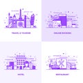 Flat line Purple Designed Concepts 6 Royalty Free Stock Photo