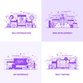 Flat line Purple Designed Concepts 13 Royalty Free Stock Photo
