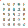 Flat line science, scientific activityelements icons set for website and mobile site and apps. Outline icons design.