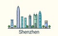 Flat line Shenzhen banner Royalty Free Stock Photo