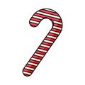 Flat Line Style Christmas Candy Cane Illustration Royalty Free Stock Photo