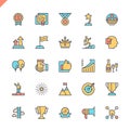 Flat line sussess, awards, achievment elements icons set for website and mobile site and apps. Outline icons design.