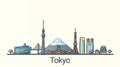 Flat line Tokyo banner Royalty Free Stock Photo