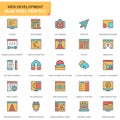 Flat line web design and development icons set for website and mobile site and apps. Royalty Free Stock Photo