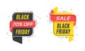 Flat linear bubble Black Friday. Sale banners Royalty Free Stock Photo