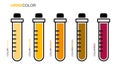 Medical test tube urine color set