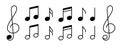 Music notes icons set Royalty Free Stock Photo