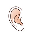 Flat linear icon of human ear. Vector illustration on white background Royalty Free Stock Photo