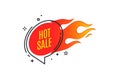 Flat linear promotion fire banner, price tag, hot sale, offer