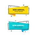 Flat linear promotion ribbon banner, Set of trendy flat geometric vector banners Royalty Free Stock Photo