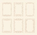 Flat linear rectangular frame set collection