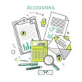 Flat linear vector icons illustration design