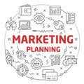 Flat lines illustration for presentation marketing planning