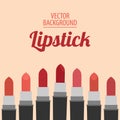 Flat lipstick background concept Royalty Free Stock Photo