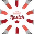 Flat lipstick background concept Royalty Free Stock Photo