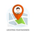 Flat Location Icon. Locating Your Business.