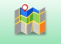 Flat location map design with marker icon vector.