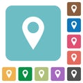 Flat location pin icons