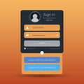 Flat Login User Interface. Sign In Web Element Template Window. Business Website Modern UI Royalty Free Stock Photo