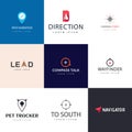 Flat Logo Design Of Compass Vectors Royalty Free Stock Photo