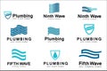 Flat logo design for plumbing company. Vector templates logos plumbing with text