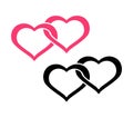 Flat Logo of Twin Hearts