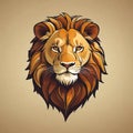 lion illustration cartoon maximalism Royalty Free Stock Photo