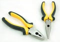 Flat and Long nose pliers on a white background Royalty Free Stock Photo