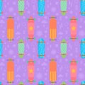 Flat longboards seamless pattern