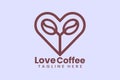 Flat love coffee logo template vector illustration Royalty Free Stock Photo