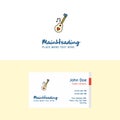 Flat Love guitar Logo and Visiting Card Template. Busienss Concept Logo Design