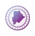 Flat low poly stamp of Botswana. Royalty Free Stock Photo
