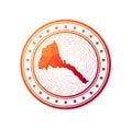 Flat low poly stamp of Eritrea.