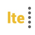 Flat LTE vector logo with signal strength dots