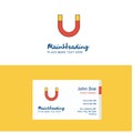 Flat Magnet Logo and Visiting Card Template. Busienss Concept Logo Design Royalty Free Stock Photo