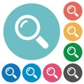 Flat magnifier icons