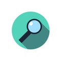 Flat magnifying glass icon.