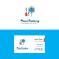 Flat Makeup Logo and Visiting Card Template. Busienss Concept Logo Design